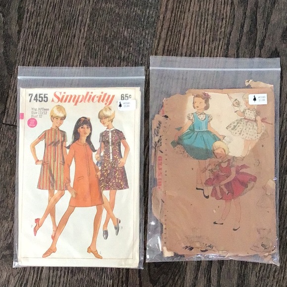 10 Vintage Sewing Patterns 50’s, 60’s, 70’s teen and kids sizes - Picture 5 of 6